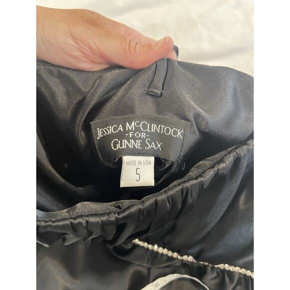 VTG Jessica McClintock Gunne Sax 90s Rhinestone Babydoll Bubble Hem Dress 5 - Picture 8 of 8